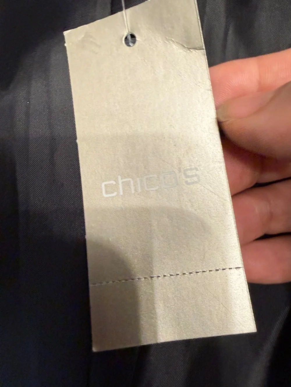 NWT‎ Chico's size 1 Open Front Cotton Moto Blazer Jacket black office